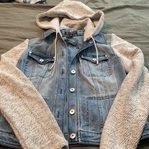 INC denim sweatshirt jacket